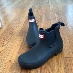 Like New Black hunter ankle rain boots size 7